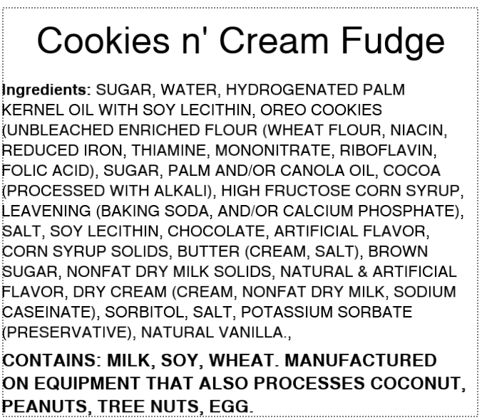 Cookies n' Cream Fudge