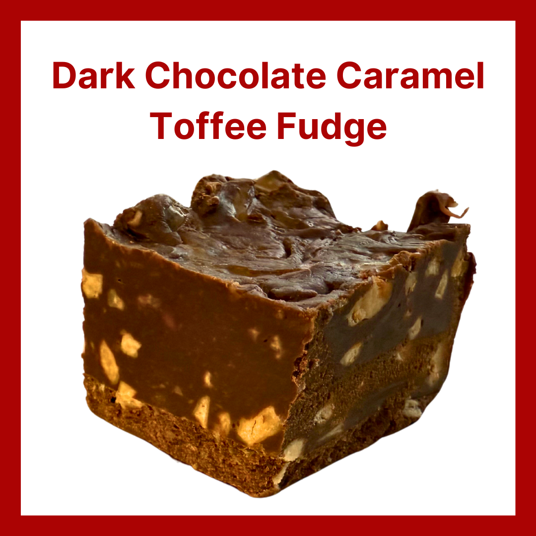 Dark Chocolate Caramel Toffee Fudge
