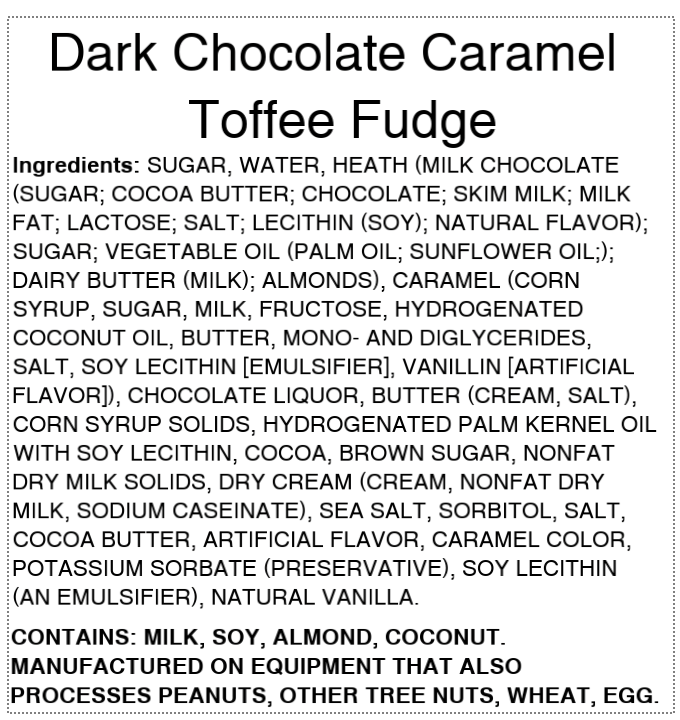 Dark Chocolate Caramel Toffee Fudge