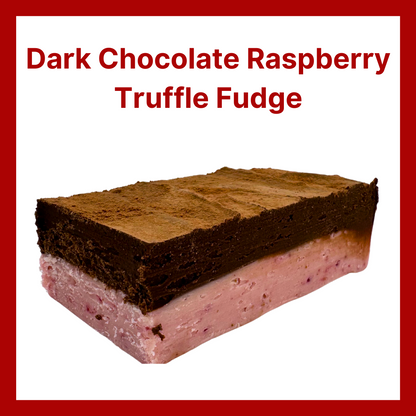 Dark Chocolate Raspberry Truffle Fudge
