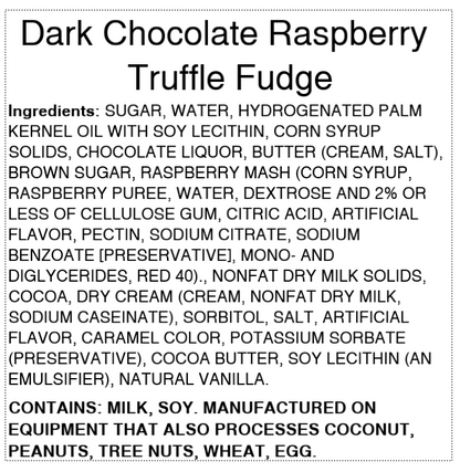 Dark Chocolate Raspberry Truffle Fudge