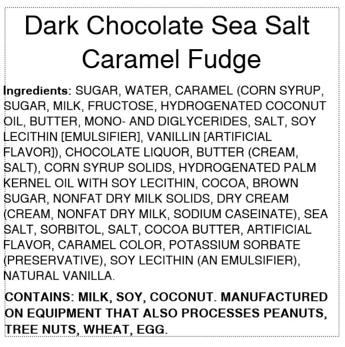 Dark Chocolate Sea Salt Caramel Fudge