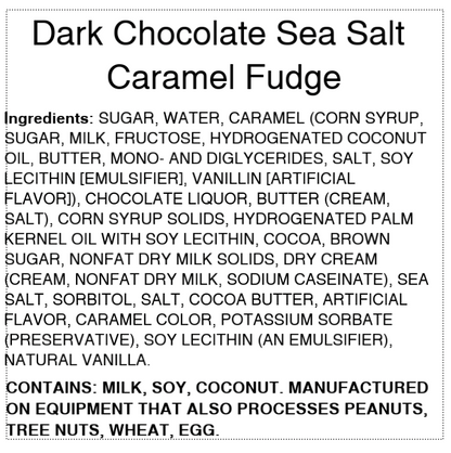 Dark Chocolate Sea Salt Caramel Fudge