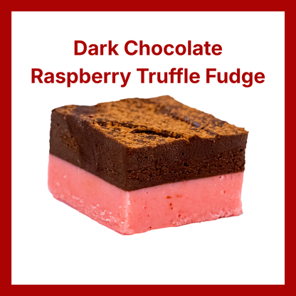 Dark Chocolate Raspberry Truffle Fudge