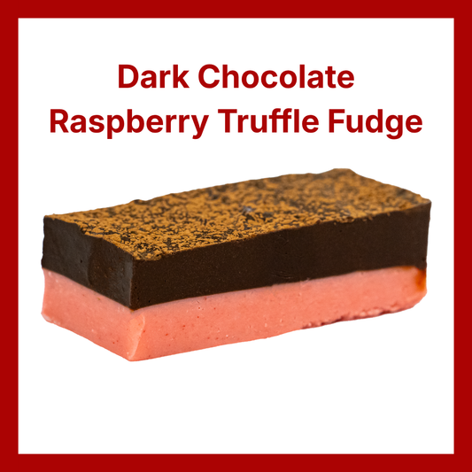 Dark Chocolate Raspberry Truffle Fudge