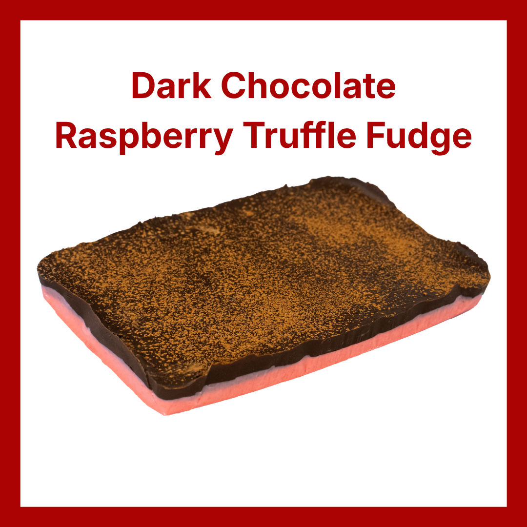 Dark Chocolate Raspberry Truffle Fudge