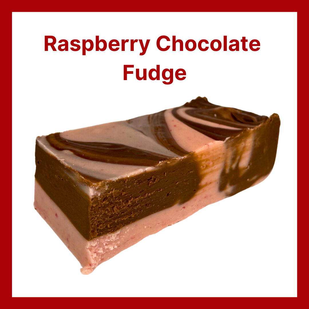 Normadic Raspberry Fudge Raspberry Chocolate Swirl Fudge Nick's Wicked Tasty Fudge
