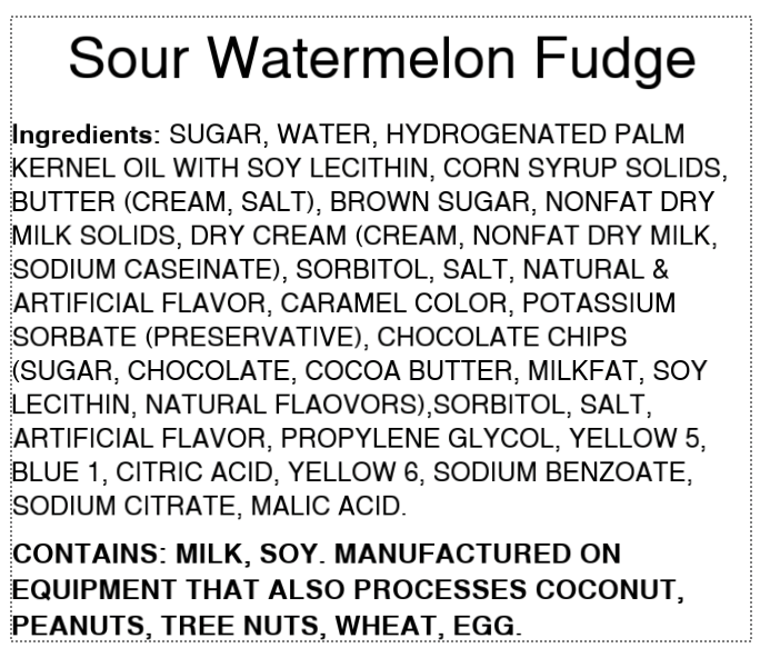 Sour Watermelon Fudge